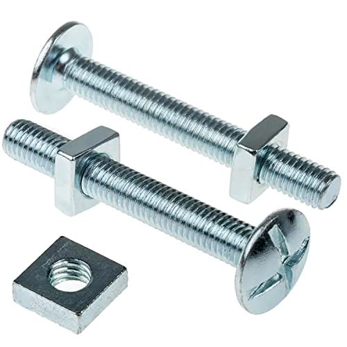 Image of Pack of 25 x M6 x 40mm Roofing Bolts + Square Nuts