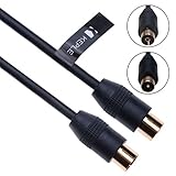 GARANTÍA DE CALIDAD - El cable negro de TV Ariels para interiores está aprobado por el certificado RoHS. Proporciona protección contra cortocircuitos, resistencia al calor, sobrecorriente y sobretensión. Cable de antena de TV para conectar televisores y otros equipos A/V a la fuente de señales o entre sí de forma clara.