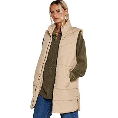 Chaleco largo Noisy May Nmdalcon Crema Cover