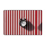 LLKGOT Carpet 60 x 39 in - Flannel Area Rug for Living Room, Office, and More Striped Alarm Clock Printing - Image 1