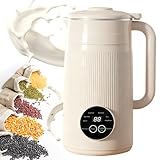 8 in 1 Nut Milk Maker Machine, 50oz Automatic Soy Milk Maker Blender for Homemade Soy, Almond, Oat, Coconut, Plant Based Milks, Milkshake, and Juice with 12H Delay Start/6H Keep Warm/Auto Clean, White