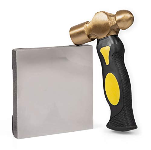 Metal Stamping Hammer and Steel Bench Block for Personalizing Jewelry, Wood, Leather & More