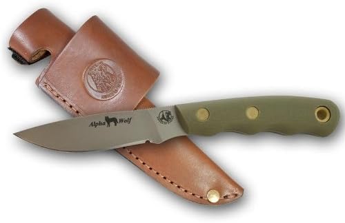 Knives Of Alaska Alpha Wolf Knife with OD Green G-10 Handle and S30V Blade