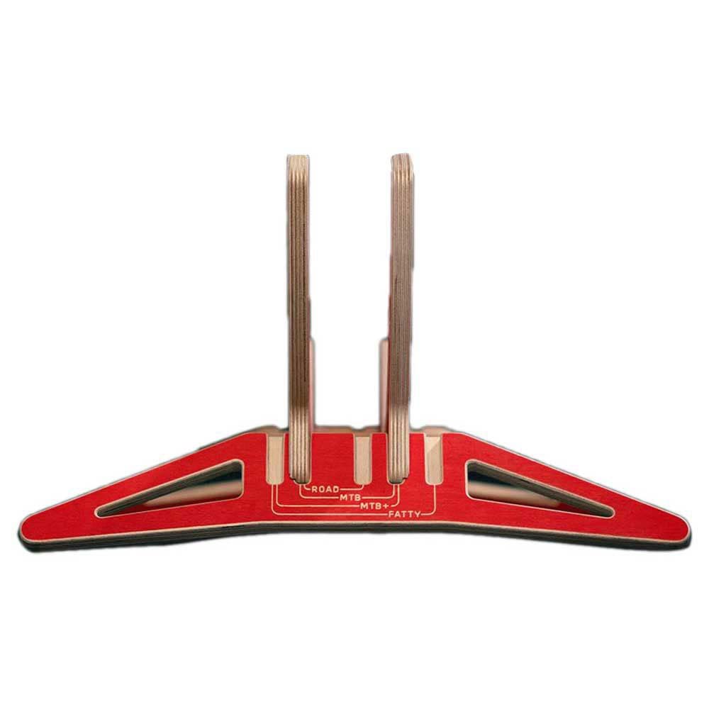 HOPPER Smile - Universal Bicycle Stand for City, Road or Fat Bikes - Steady Bike Rack Wheel Holder, One Size Fits All, Red