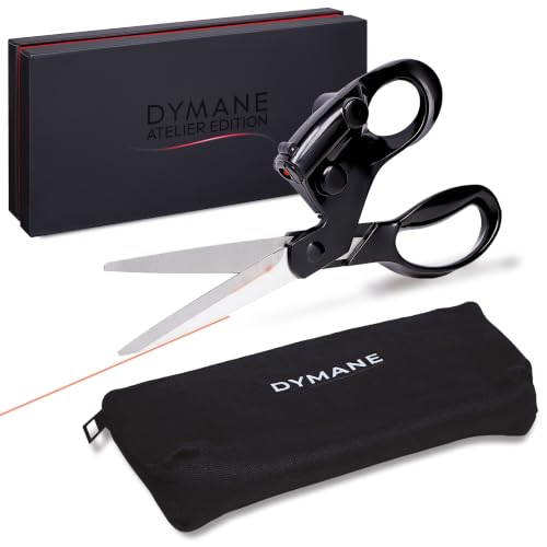 DYMANE Laser Guided Scissors for Fabric Cutting BUNDLE- Laser Scissors with Precision Cutting Guide Sewing & Craft Scissors Bundle with Storage Pouch and Premium Gift Box Gifts Edition
