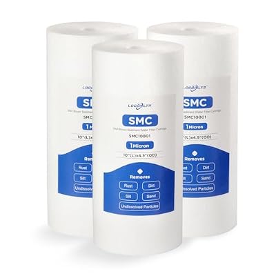 Whole House 1 Micron 10" x 4.5" Polypropylene Sediment Well Water Filter Cartridge Replacement for DGD-2501, 155359-43, SDC-45-1001, SDF-45-1001, MB-45098-01, FPMB-BB1-10, P1-10BB (Pack of 3)