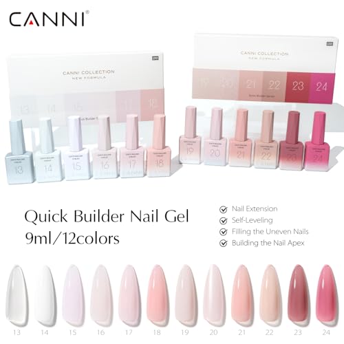 CANNI Gel Construction Ongle UV Quick Builder Gel natur couleur Rose clair, violet, beige, corail Vernis Gel UV Semi Permanent pour Réparation de Manucure Kit Manucure Nail Extension – vue 7