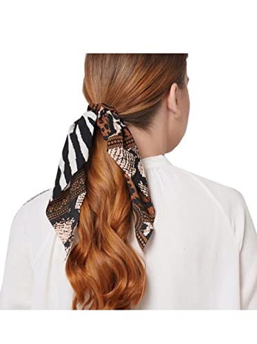 Women Hair Ribbon Scrunchies Ties Satin Floral Scarf Chiffon Hair Bands Ponytail Holders Scrunchy Girls Elastic Bow Accessories Rubber Band (Pack of 6,Multicolor, Design & Color May Vary) 3 41w7LSZ95pL. SL500