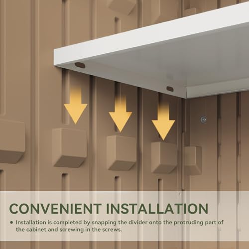 Image of Aoxun Outdoor Storage Cabinet 35 Cu.Ft 2 Shelves, Outdoor Trash Can Storage Shed Waterproof Horizontal Storage Shed Outdoor Storage for Garbage Bin, Generator,Brown