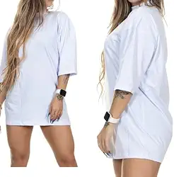 Camiseta Longa Oversized Feminina/Unissex 100% Algodão