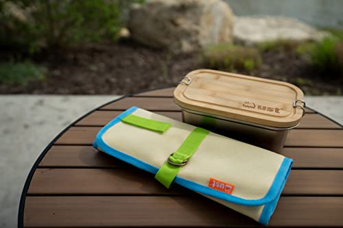 Ust Camp Kitchen Roll Up With 7 Piece Bamboo Utensil Set In A Portable Organizer For Cooking, Camping, And Everyday Use #TOP6