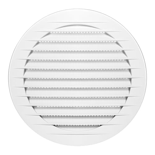 MIRATIC Grille d'Aération Murale Ronde avec Moustiquaire Intégrée Grille Ventilation VMC Double Flux en ABS Sortie d'Air Anti-Insectes pour Intérieur & Extérieur Blanc (Ø150mm) – vue 3