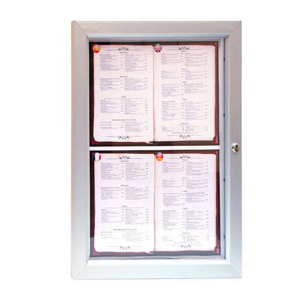 García de Pou 146.47 Porta-Menus Luminosos, 52.3 x 69.5 x 3.2 Cm, Plateado