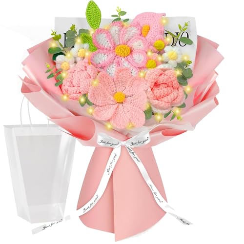 Crochet Flower Bouquet Pink