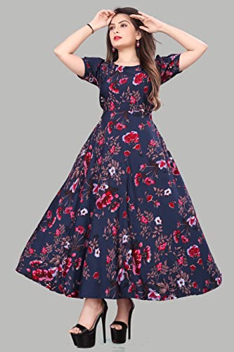 Image of FLARED ALINE MAXI DRESS WITH FLORAL PRINT FOR WOMEN