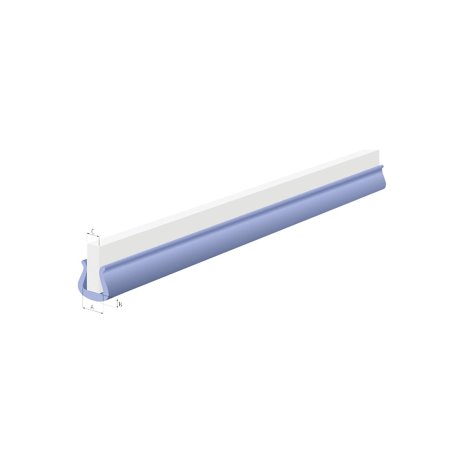 kaiserkraft | Profilo a U standard | PE, blu, lunghezza 2 m, dimensione interna 57 ±2 mm, spessore bordo 45 - 60 mm, conf da 50 pz