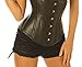 Produktbild Schwarz Leder unter der Brust Victorian Korsett mit Stahlstäbchen Cupless Mystic Top 8380
