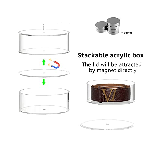 Carmanon 5 Layers Belt Organizer For Closet, Acrylic Belt Storage Organizer Clear Belt Holder, Men Belt Case And Display For Belt Watch Jewelry Bracelets Ring Cosmetic #TOP4
