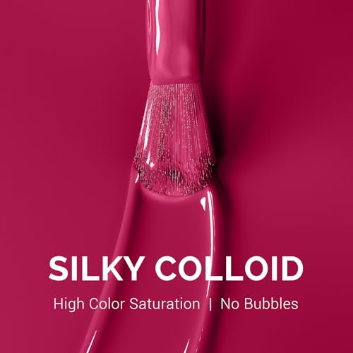 Image of MelodySusie 0.5fl oz Fuchsia Gel Nail Polish, Nails Soak Off UV LED Magenta Hot Pink Gel Polish Gift for Women Nail Art Manicure Salon DIY Nail Design Decoration at Home-A2701