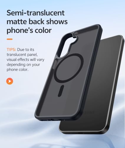 Image of FNTCASE for Galaxy A27 5G Phone Case: for Samsung A27 Cases [Fit for Magsafe] [Screen Protector] Military Grade Drop Protection, Translucent Matte Back, Slim Shockproof Protective Cover - Black