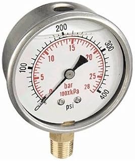 2 1/2in. Stainless Steel Glycerin Gauge - 0-3,000 PSI