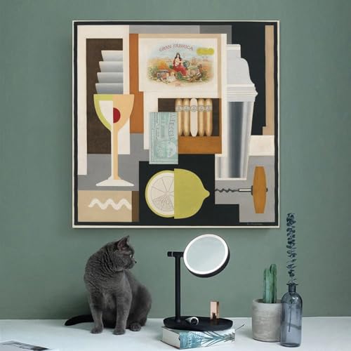 Toile cocktail vintage moderniste 61x61 cm pour décoration murale - 3
