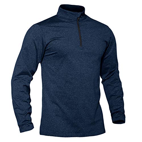 Image of TACVASEN Men's Sports Shirts 1 /4 Zip Long Sleeve Fleece Lined Running Workout Pullover Tops Sweatshirt