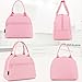 FlowFly Lunch Bag for Women Insulated Lunch Box Corduroy Lunch Tote Cooler for Travel Work Picnic, Pink