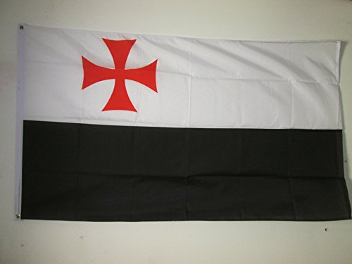 AZ FLAG - Flagge Templerorden Kreuzzüge - 90x60 cm - Tempelherren Fahne 100% Polyester mit Messing-Ösen - 50g