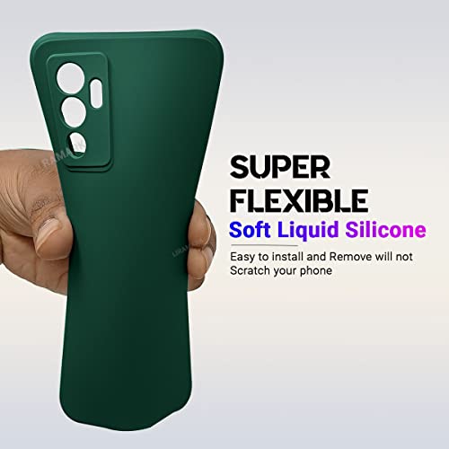 Image of LIRAMARK Silicone Soft Back Cover Case for Vivo V23e 5G / Vivo S10e 5G / Vivo Y75 4G (Silicone Green)