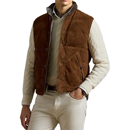 Gilet bouffant en velours côtelé homme col montant veste extérieur