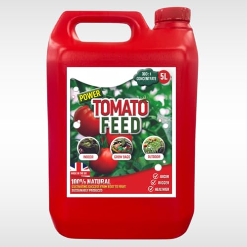 Dunnet Tools 5L Tomato Feed For Plants Vegetable Fertiliser Organic Tomato Plant Food Liquid Concentrate 300:1 Vegetable Plant Food Outdoor High Yield Growing Fertiliser Nutrient Rich