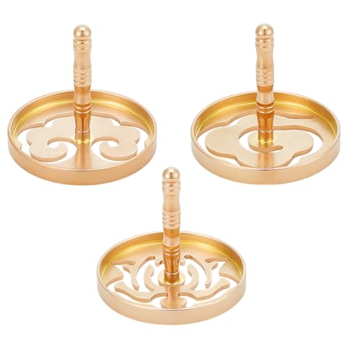 WEBEEDY 3 Styles Incense Press Molds Chinese Incense Burner Making Tools Brass Incenses Ash Press Molds Golden Kit DIY Fragrance Accessories Gift for Incenses Enthusiasts