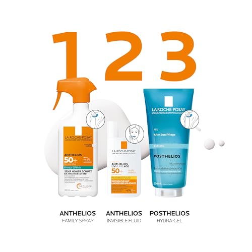La Roche-Posay Anthelios Invisible Family Spray LSF 50+, Wasserfestes Sonnenspray ohne Duftstoffe für Kinder & Erwachsene, 300 ml 5
