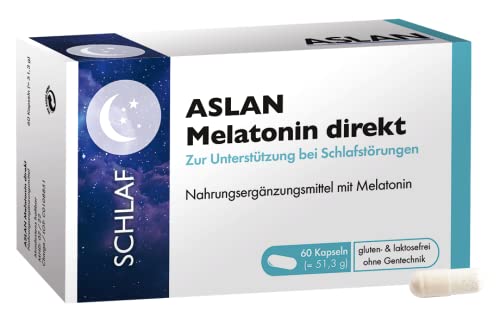 ASLAN Melatonin direkt 3-Monatspackung, Verkürzung der Einschlafzeit, 0,5 mg reines Melatonin pro Kapsel