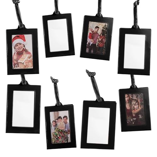 Klikel Hanging Picture Frame Ornaments - Set of 8 2x3 Black Hanging Photo Frame