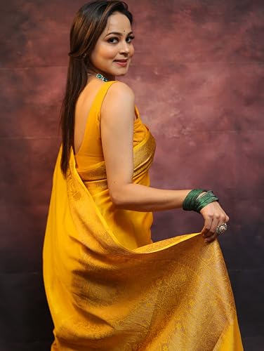 Image of Sugathari Women's Banarasi Saree Pure Kanjivaram Silk Saree Soft new ladies 2025 Design Wear Pattu Sarees Sadi Party Sari collections With Blouse Piece (San Pari-225)
