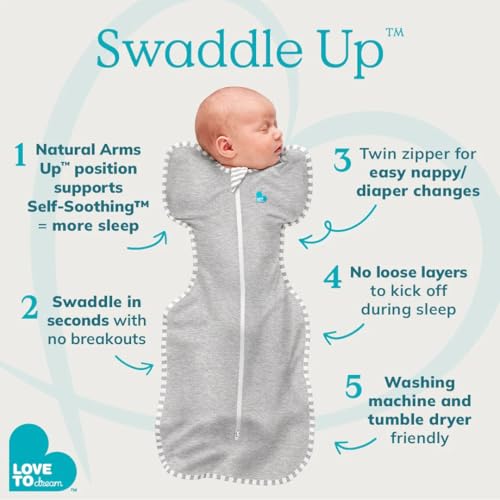 Image of Love to Dream Swaddle UP, Baby Sleep Sack,Self-Soothing Swaddles for Newborns,Improves Sleep,Snug Fit Helps Calm Startle Reflex,New Born Essentials for Baby,1.0 TOG,Newborn 5-8.5lbs, Chicken Run Olive