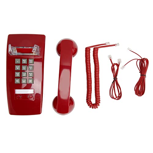 Téléphones muraux vintage fixes étanches avec combiné rétro à cordon - 6