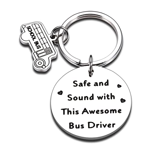 Cueillir Terre School Bus Driver Thank You Gifts- Cute Appreciation Gifts for Bus Driver, Bus Drivers Day Gifts for Awesome Bus Driver Women Men, Best School Bus Driver Gifts Keychain for Him Her