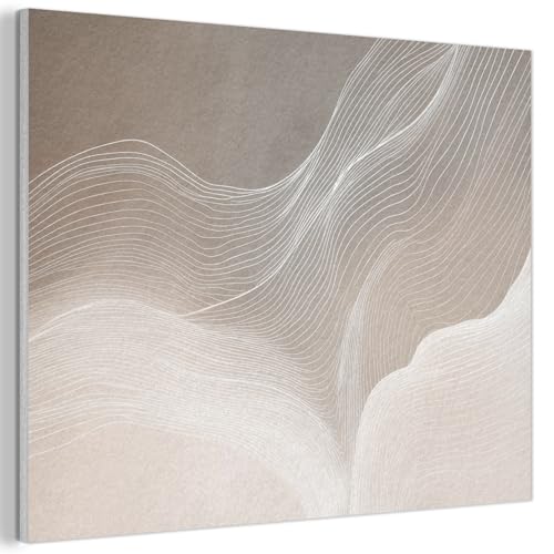MuchoWow© Fieltros Ornamentales Sala Modernidad 100x70 cm Para Cuarto Principal Elemento Pared Matrimonio Wall Art Líneas Onduladas - Corrientes De Aire - Armónico