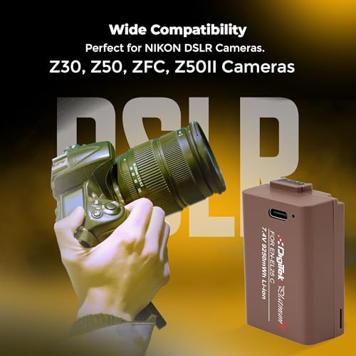 Image of Digitek Platinum ENEL 25 Type C Extra Power 9250mWh Secondary Rechargeable Li-ion Battery for Nikon Z30, Z50, Zfc, Z50II Cameras