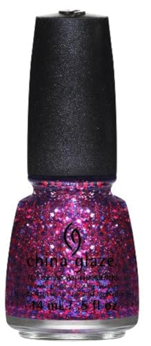 China Glaze Nail Lacquer with Hardner - 3D Glitter Effect - Be Merry, Bright, 1er Pack (1 x 14 ml)