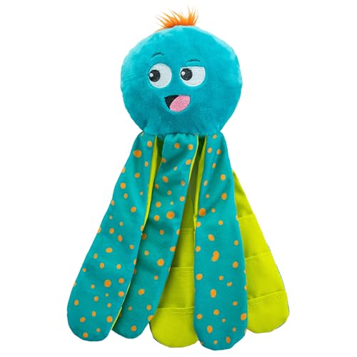 Outward Hound by Nina Ottosson Silly Legz Interactive Plush Dog Puzzle Dog Enrichment Toys Plush Floppy Long Octopus Blue