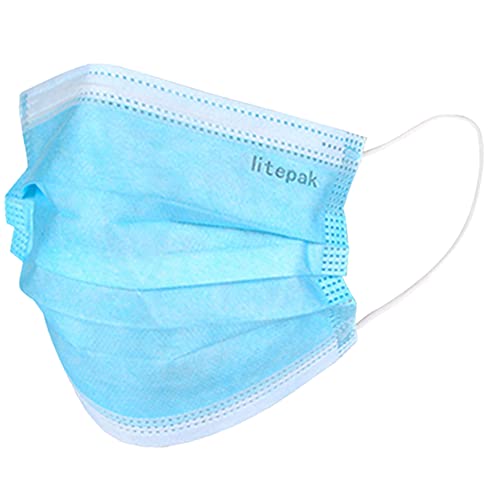 Litepak LPM50-BLUE-10XX 500Pcs Premium Disposable Face Mask Soft 3Ply Nose Wire thumb #5