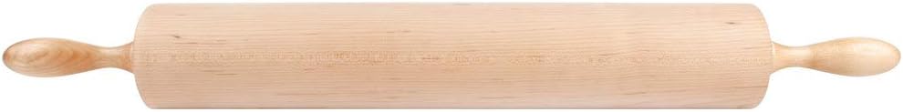 Soro Essentials- 18" Wooden Rolling Pin 3-1/4" Diameter- Durable Dough Roller with Handles Baking Rolling Pin Pizza Fondant Crust Cookie Pastry and Dough Kitchen Essential Utensil for Home Restaurant
