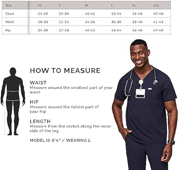 FIGS Camiseta masculina Leon Scrub – 3 bolsos, ajuste