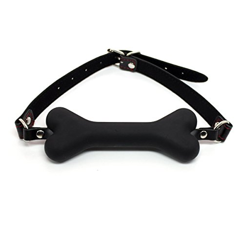Hisionlee S&M Knebel Hundeknochen Mouth Gag Sex-Spielzeug (Schwarz)