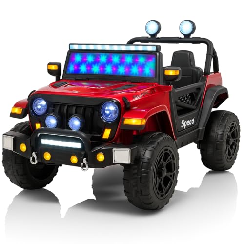 Image of Kawaii Kids 12V 4x4 Battery Operated Ride-On SUV for Kids with Parent Remote Control, Bluetooth, LED Lights, Corrosion-Resistant Paint, Big Size Electric Car for Boys & Girls Age 2-8 Years