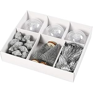 Creativ e 280640 Gift Decoratie, Wit/Zilver, 5 Gemengd